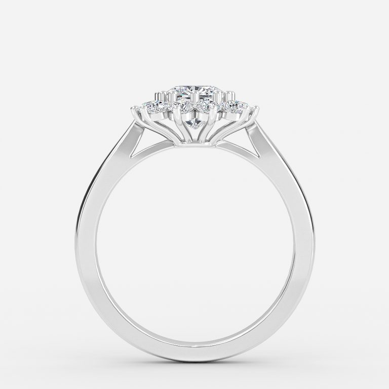 Cushion Cluster Engagement Ring