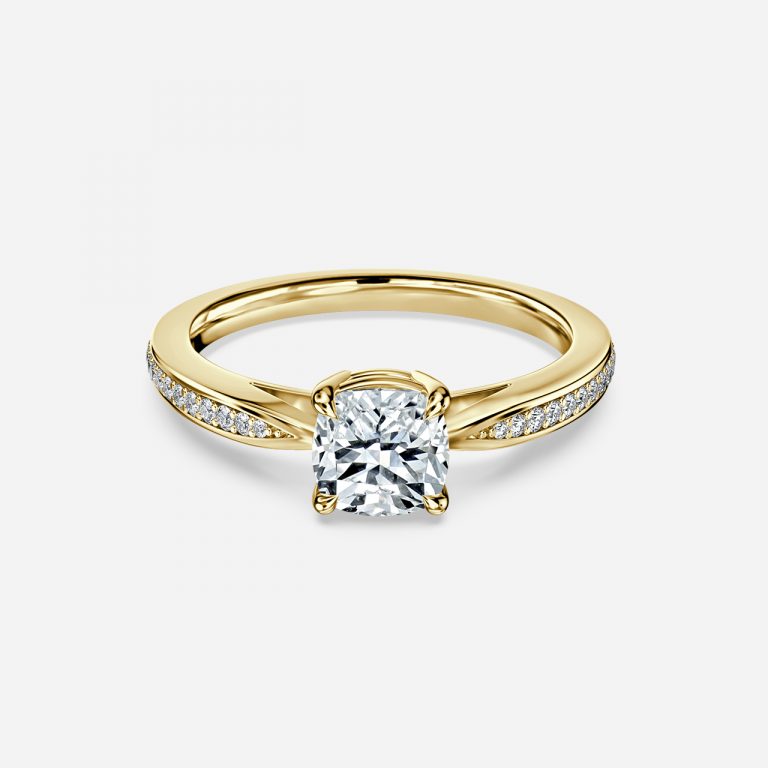 Cushion Diamond Band Engagement Ring