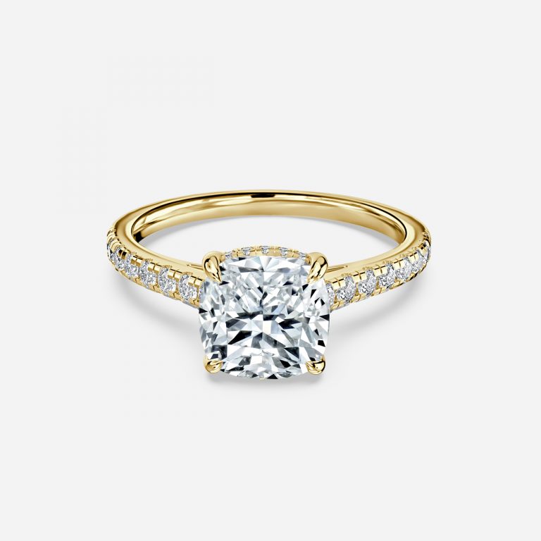 Cushion Hidden Halo Engagement Ring