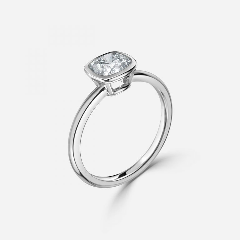 Cushion Bezel Engagement Ring