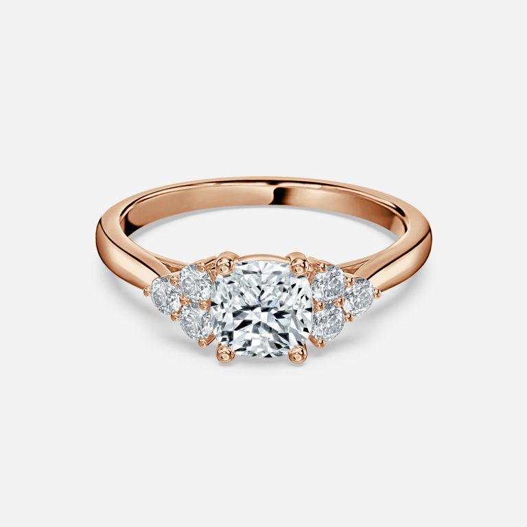 Cushion Cluster Engagement Ring