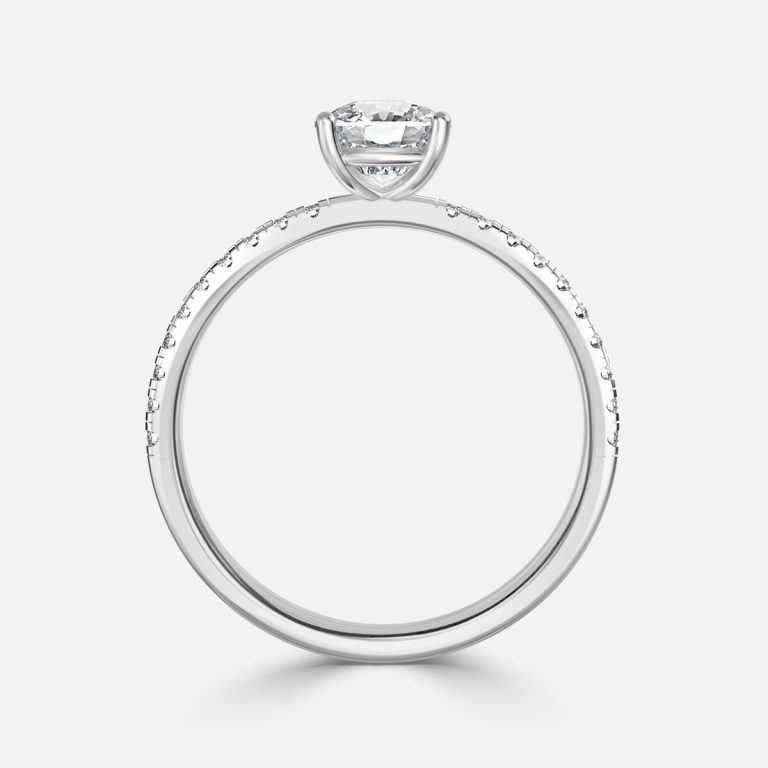 Cushion Diamond Band Engagement Ring