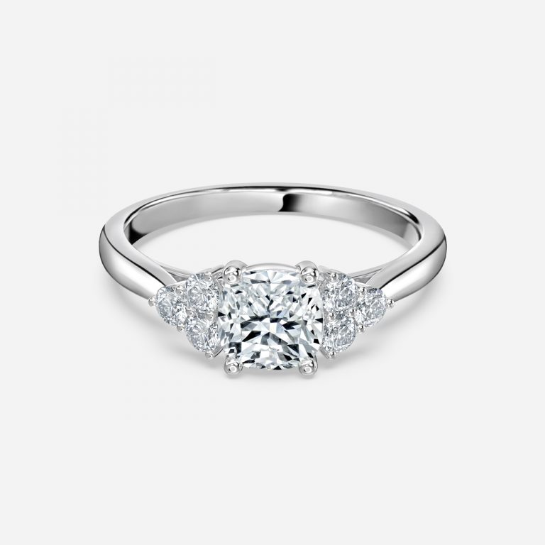 Cushion Cluster Engagement Ring