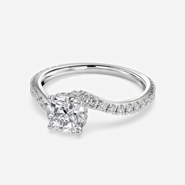 Cushion Hidden Halo Engagement Ring