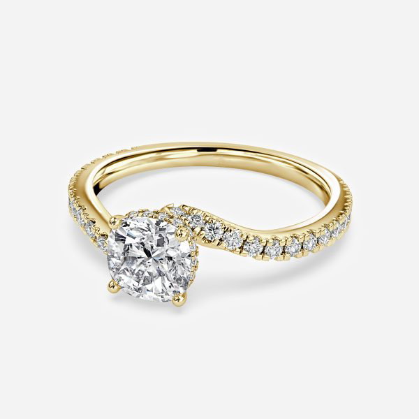 Cushion Hidden Halo Engagement Ring