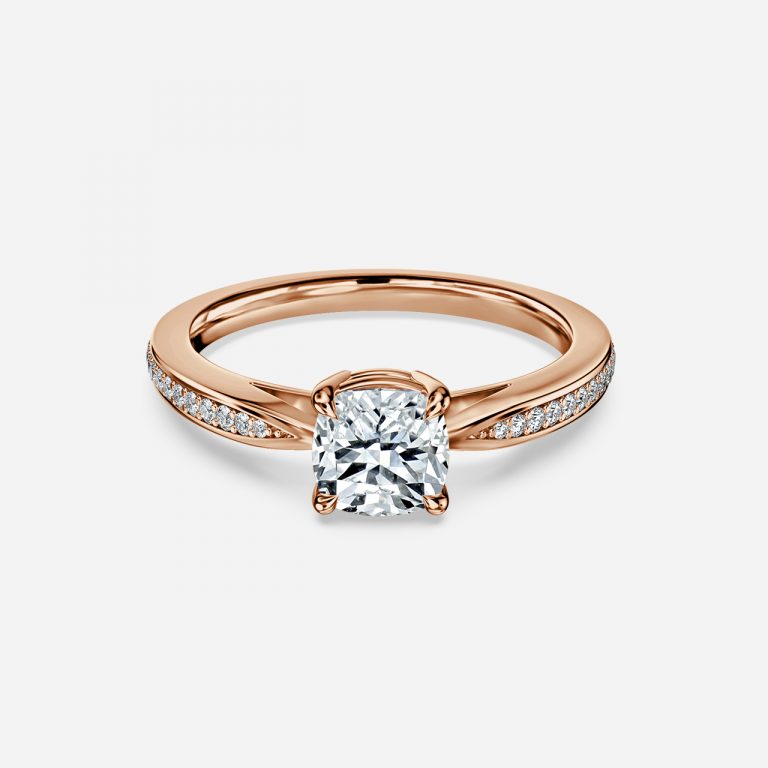 Cushion Diamond Band Engagement Ring