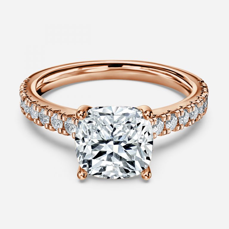 Cushion Diamond Band Engagement Ring