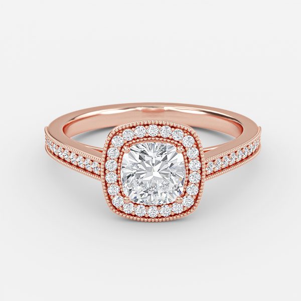 Cushion Halo Engagement Ring
