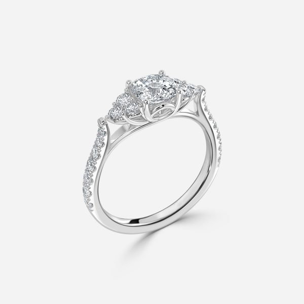 Cushion Cluster Engagement Ring