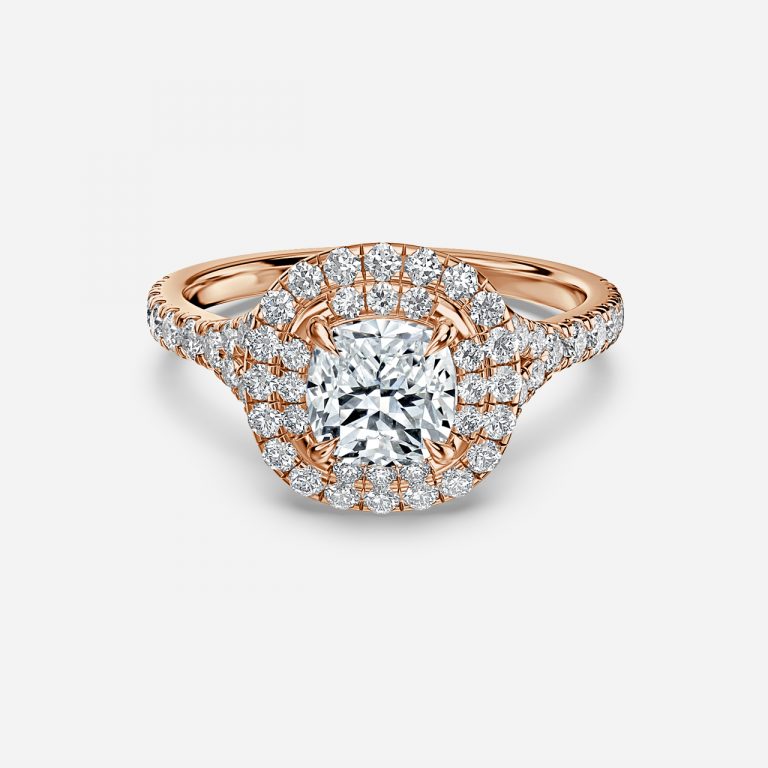 Cushion Double Halo Engagement Ring