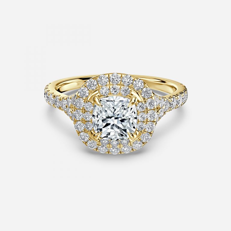 Cushion Double Halo Engagement Ring
