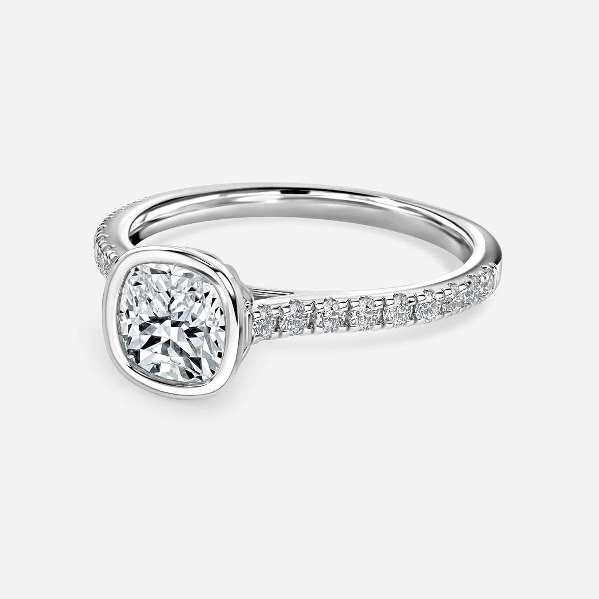 Cushion Bezel Engagement Ring