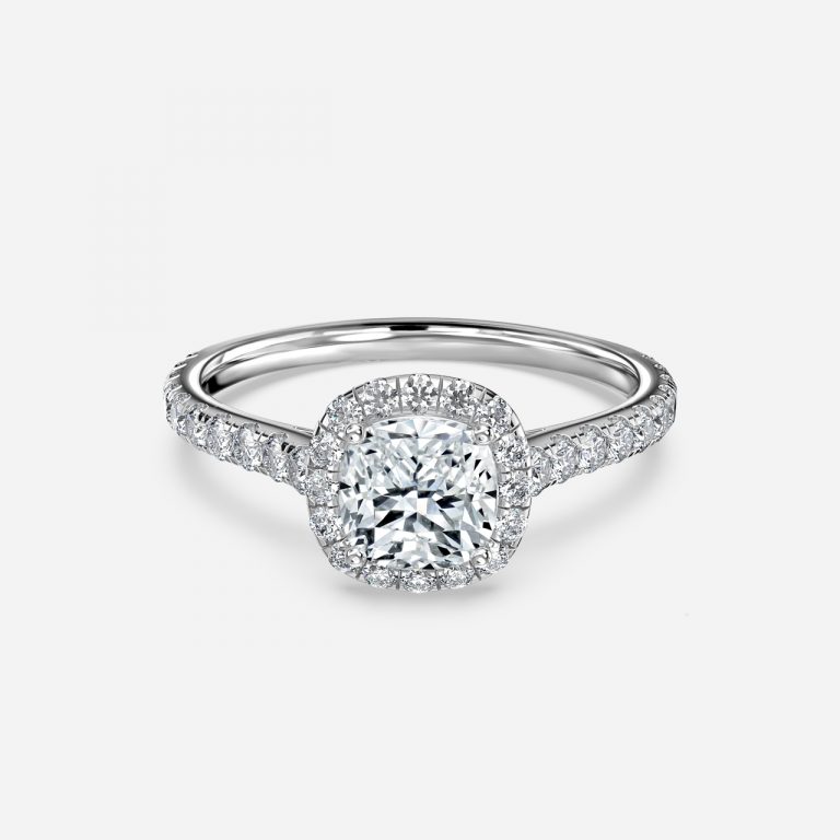 Cushion Halo Engagement Ring