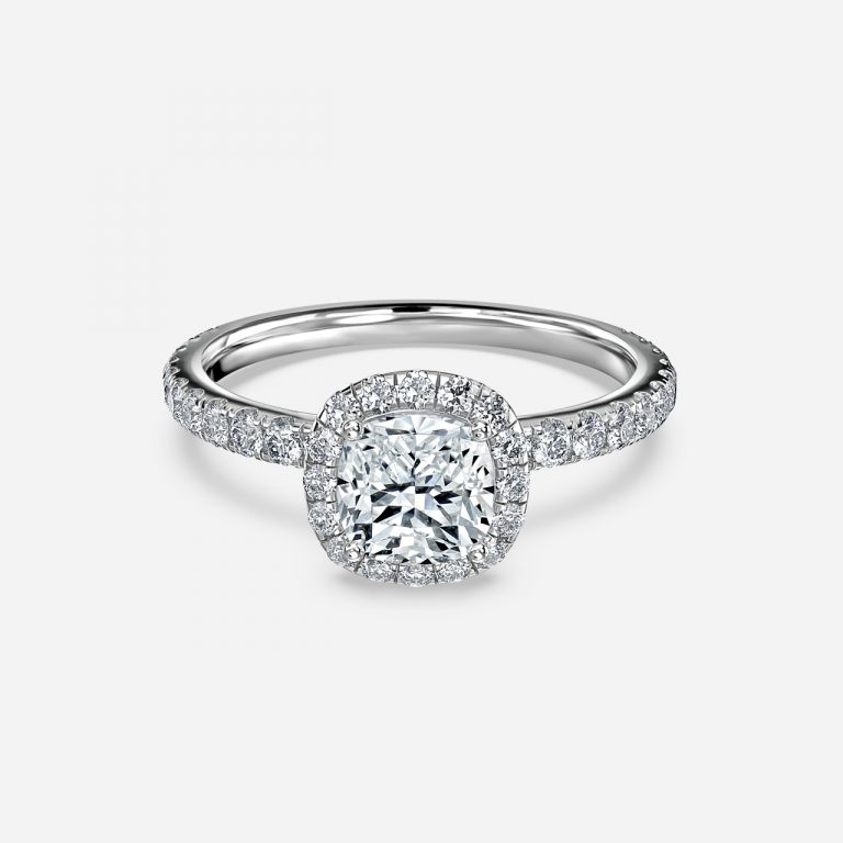Cushion Halo Engagement Ring