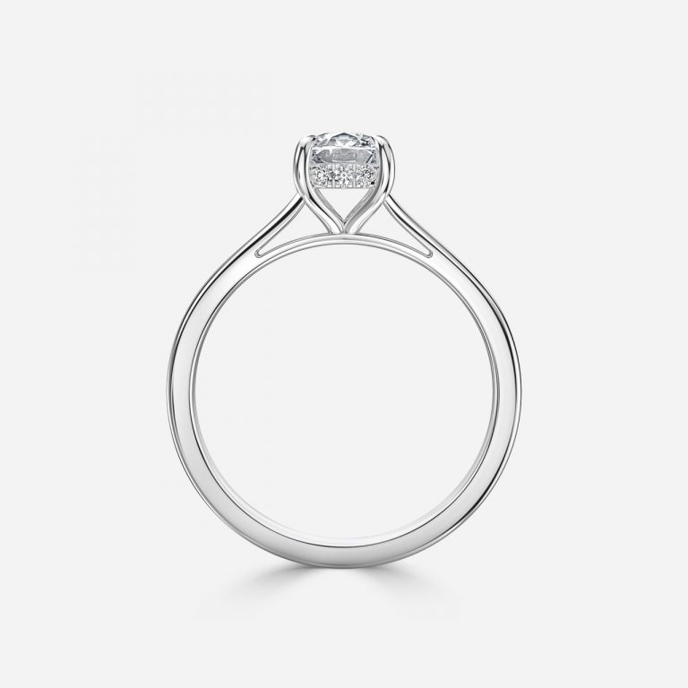 Cushion Hidden Halo Engagement Ring