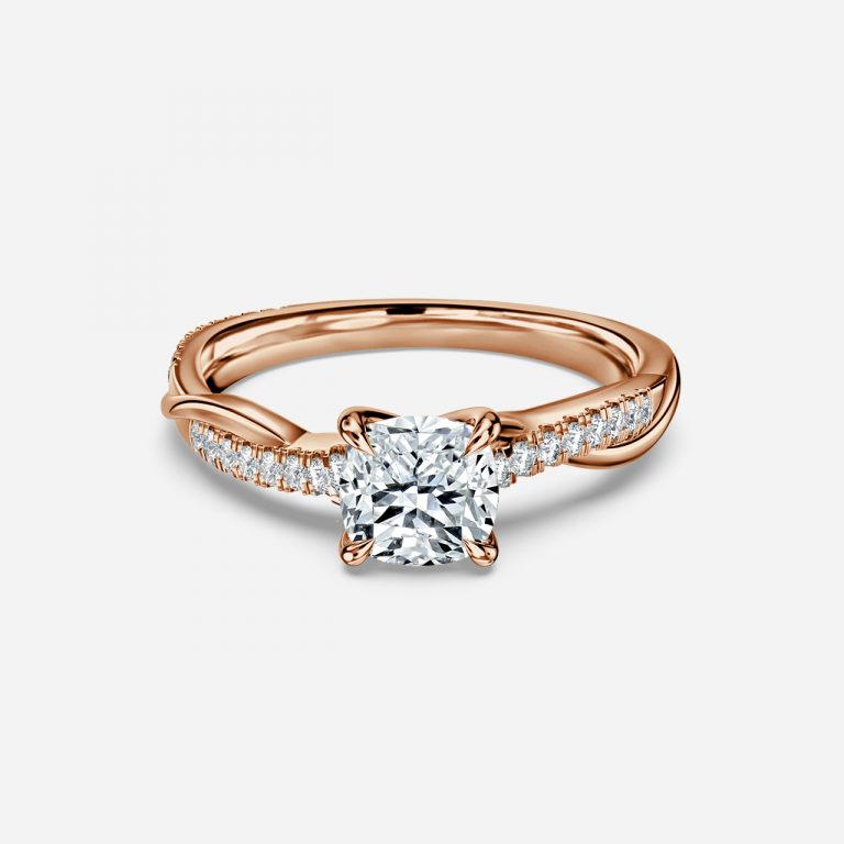 Cushion Diamond Band Engagement Ring