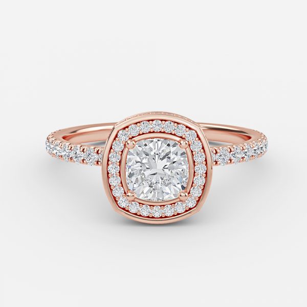 Cushion Halo Engagement Ring