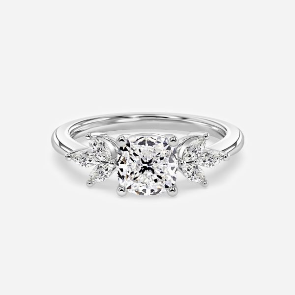 Cushion Cluster Engagement Ring