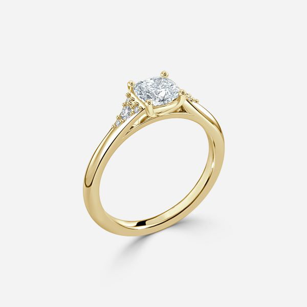 Cushion Cluster Engagement Ring