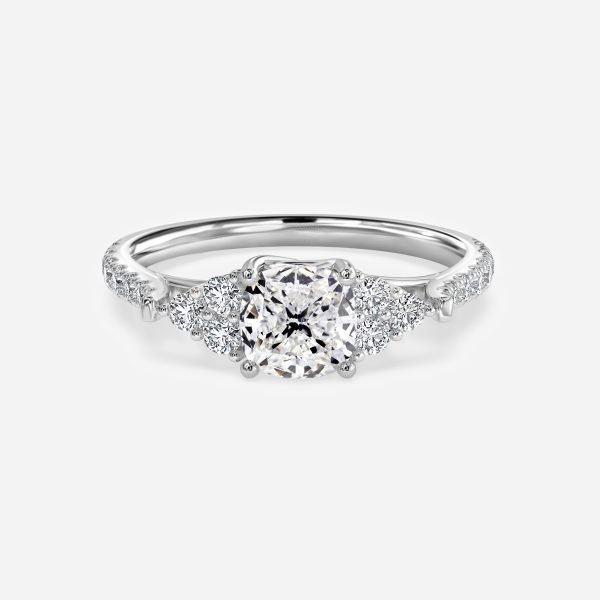 Cushion Cluster Engagement Ring