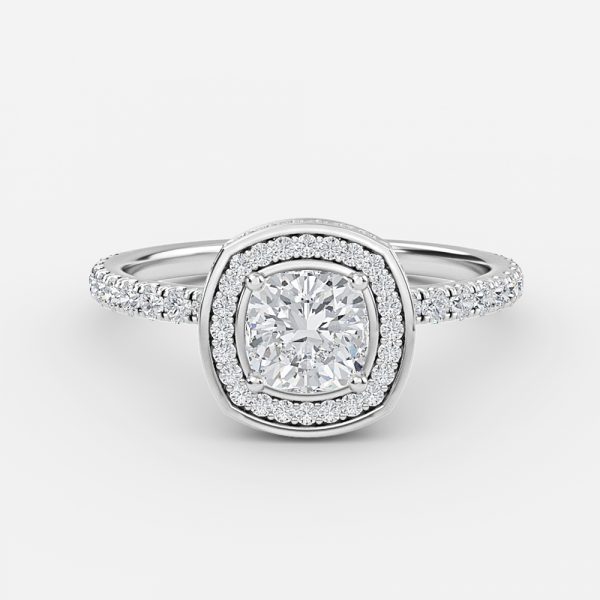 Cushion Halo Engagement Ring