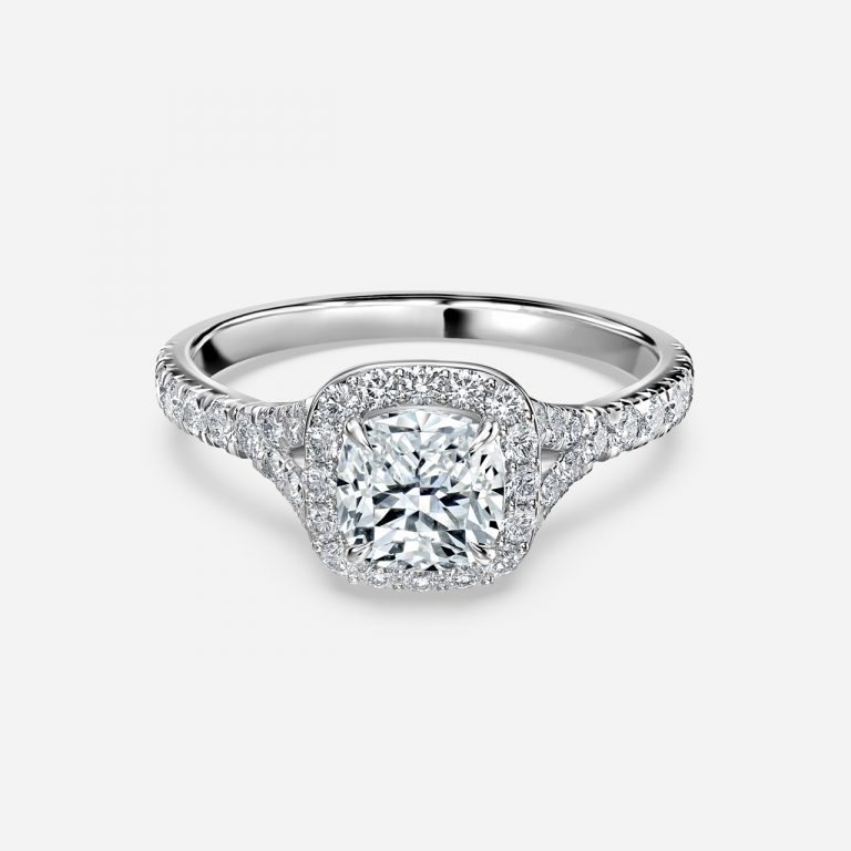 Cushion Halo Engagement Ring
