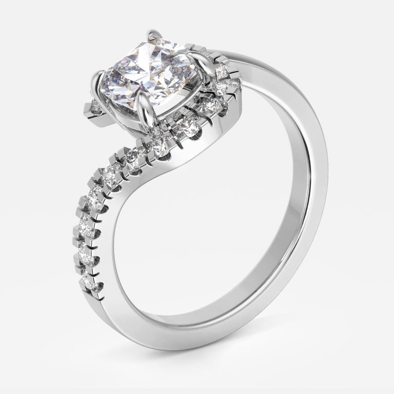 Cushion Halo Engagement Ring