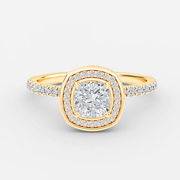 Cushion Halo Engagement Ring