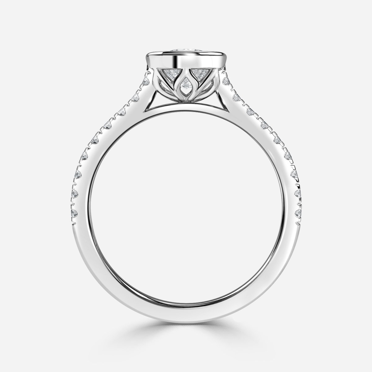 Cushion Bezel Engagement Ring