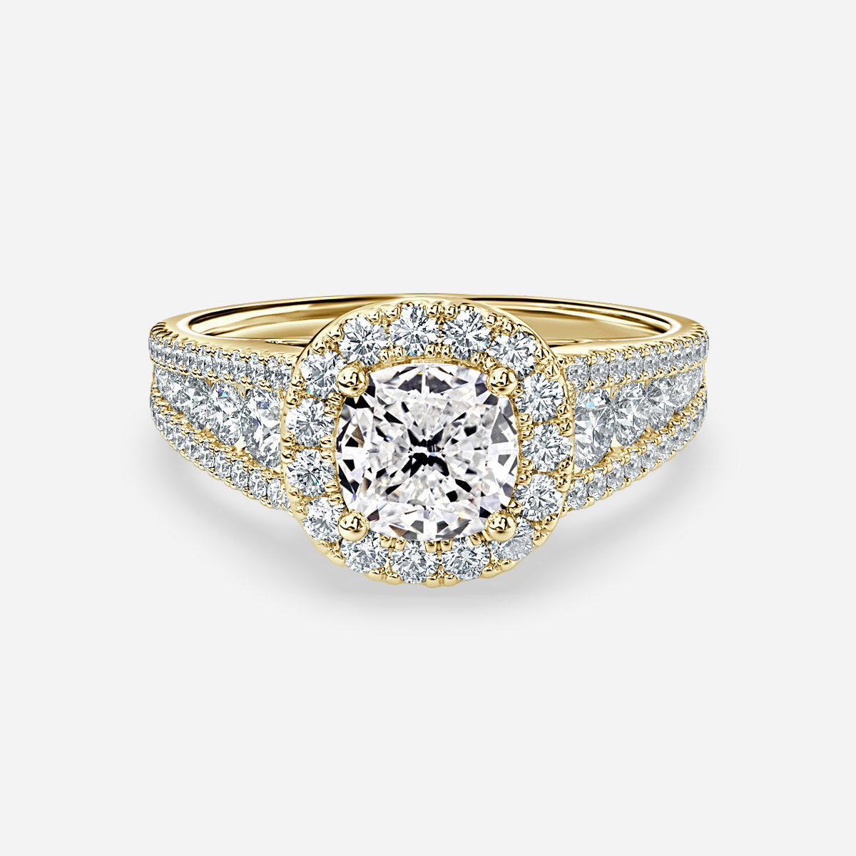 Cushion Halo Engagement Ring