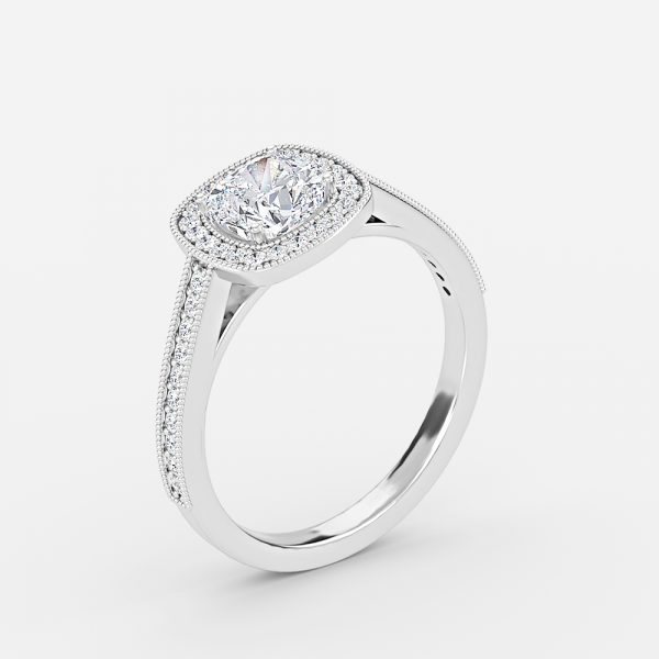 Cushion Halo Engagement Ring