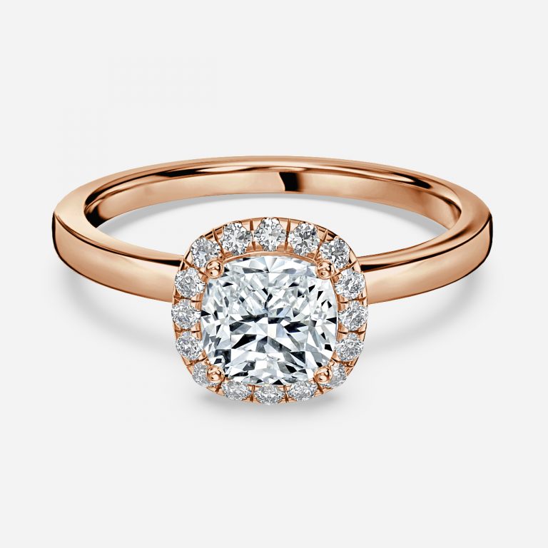 Cushion Halo Engagement Ring