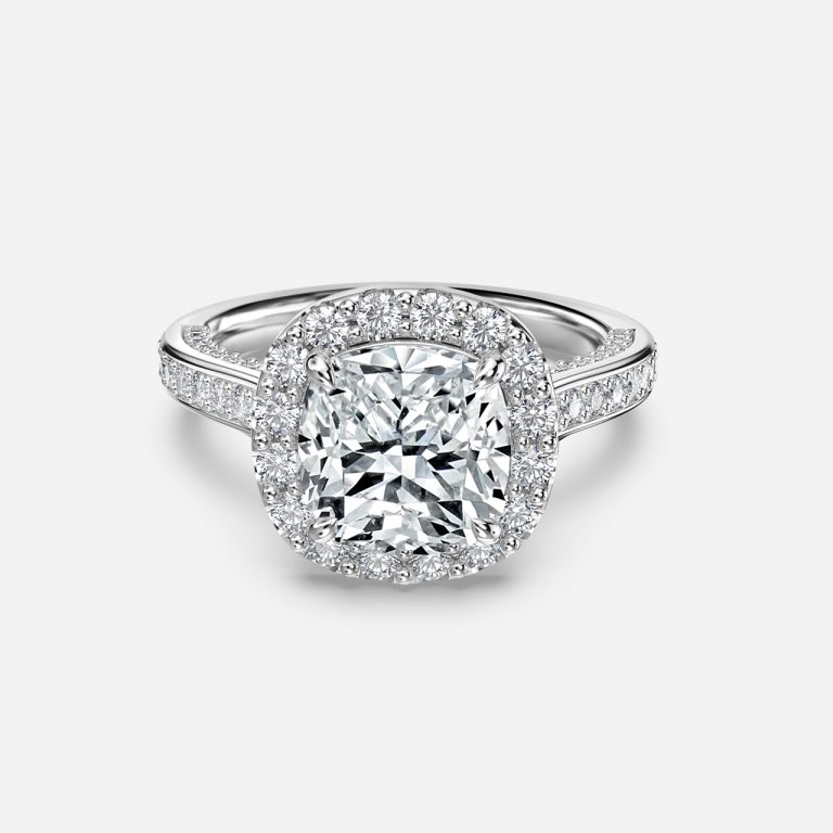 Cushion Halo Engagement Ring