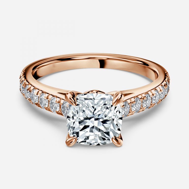 Cushion Diamond Band Engagement Ring