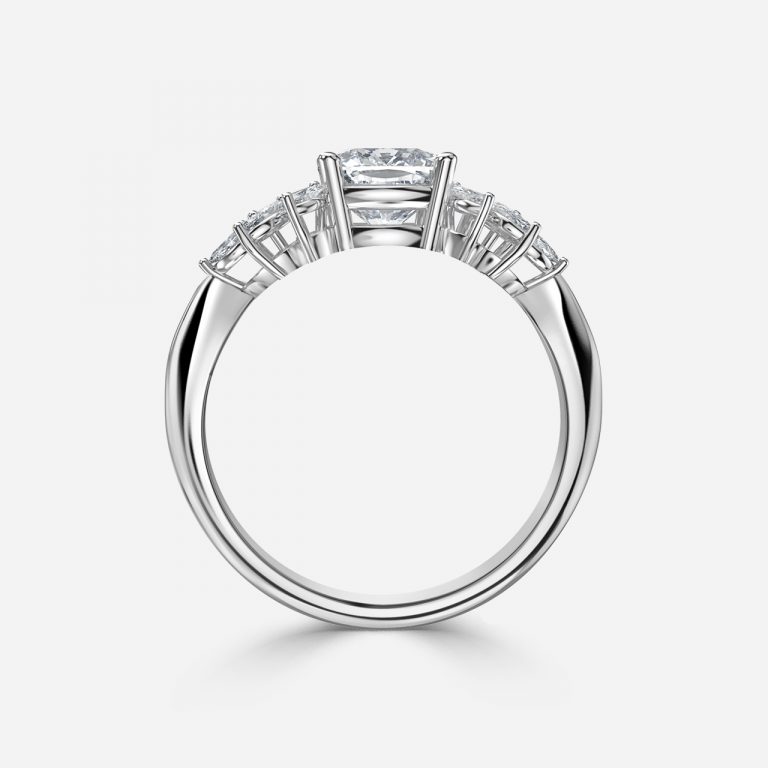 Cushion Cluster Engagement Ring