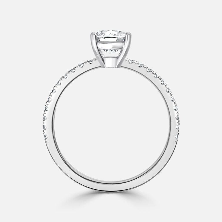 De La Luna Cushion Diamond Band Engagement Ring