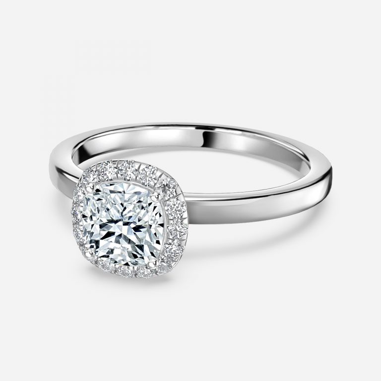 Cushion Halo Engagement Ring