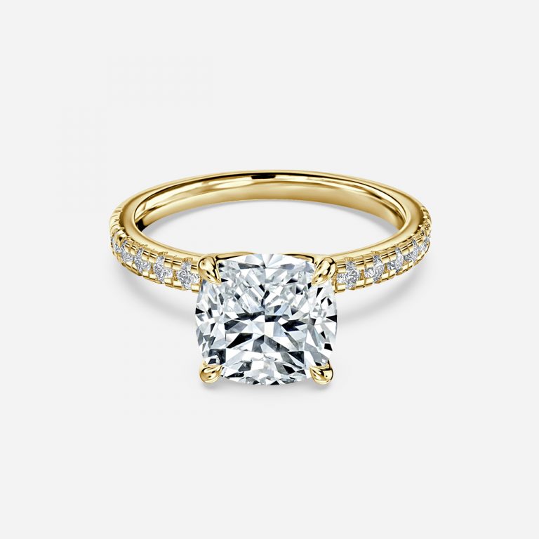 Cushion Diamond Band Engagement Ring