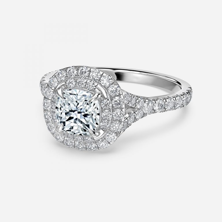Cushion Double Halo Engagement Ring