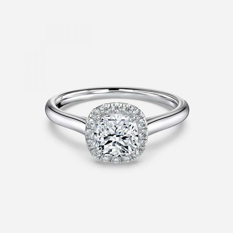 Cushion Halo Engagement Ring