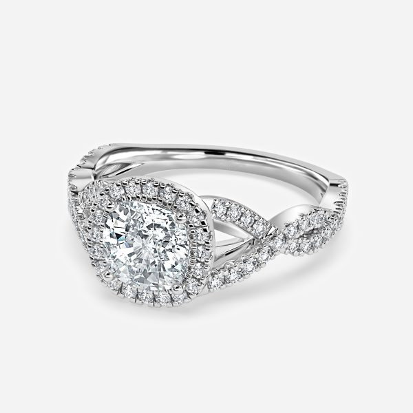Cushion Halo Engagement Ring