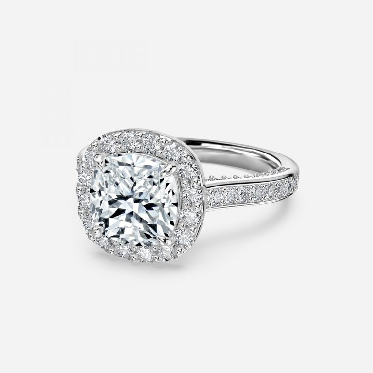 Cushion Halo Engagement Ring