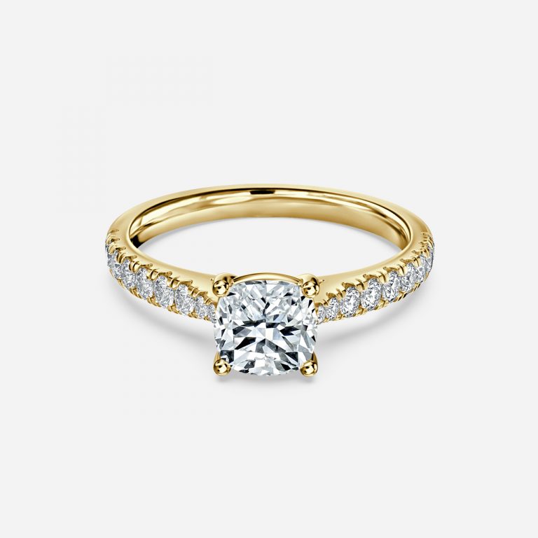 Cushion Diamond Band Engagement Ring