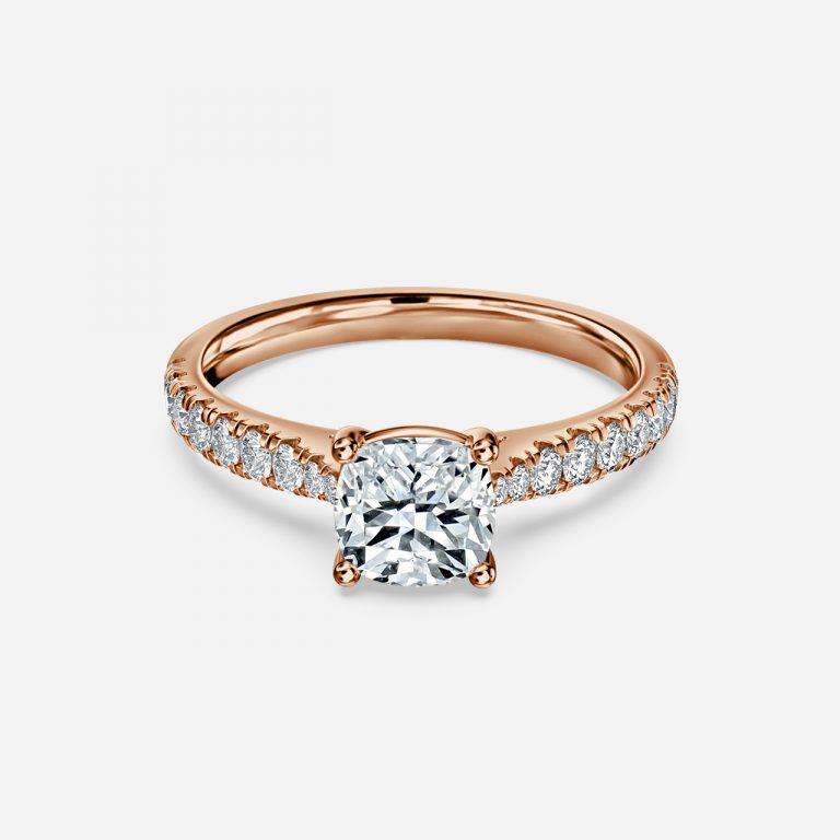 Cushion Diamond Band Engagement Ring