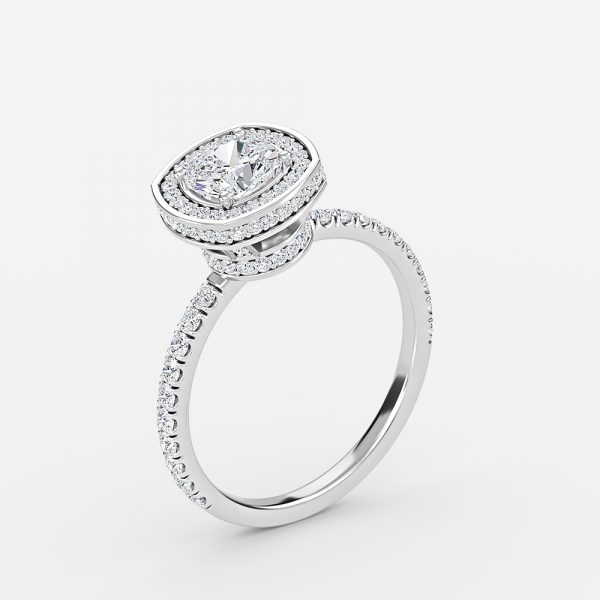 Cushion Halo Engagement Ring
