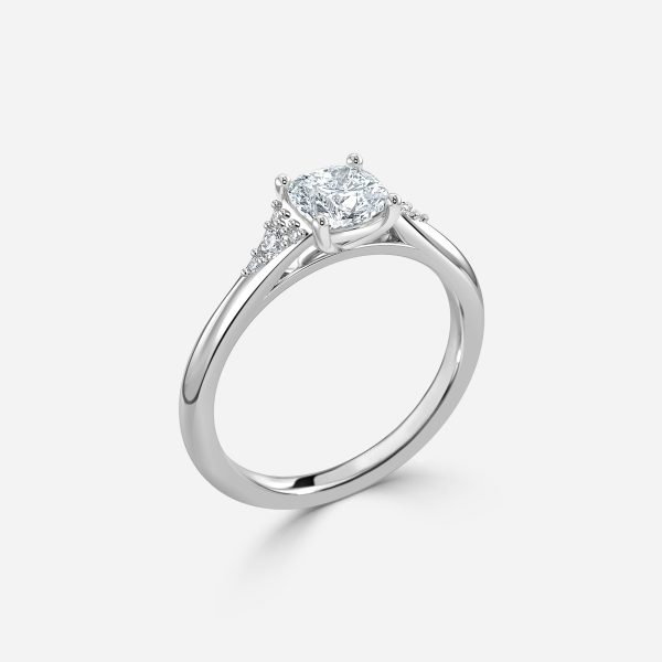 Cushion Cluster Engagement Ring