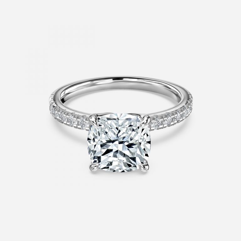 Cushion Diamond Band Engagement Ring