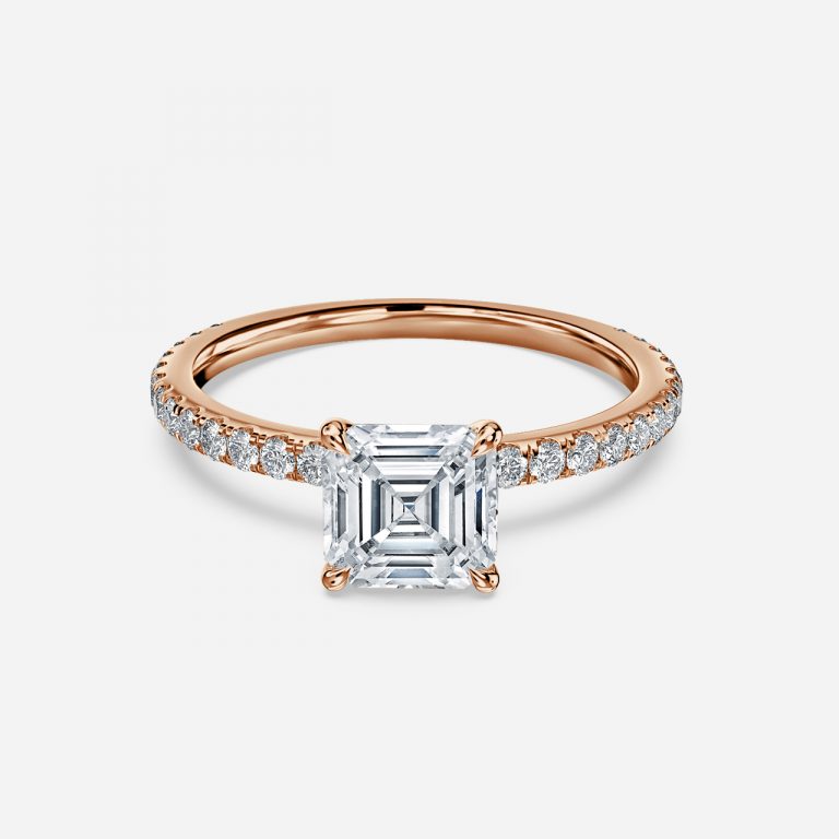 Asscher Dainty Engagement Ring