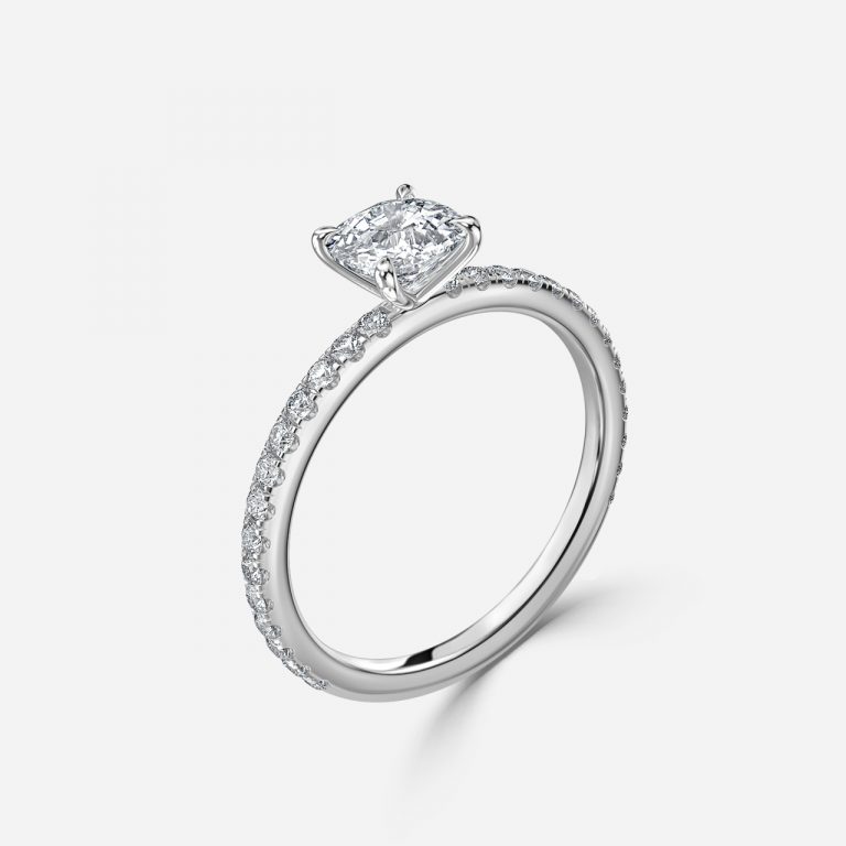 Cushion Dainty Engagement Ring