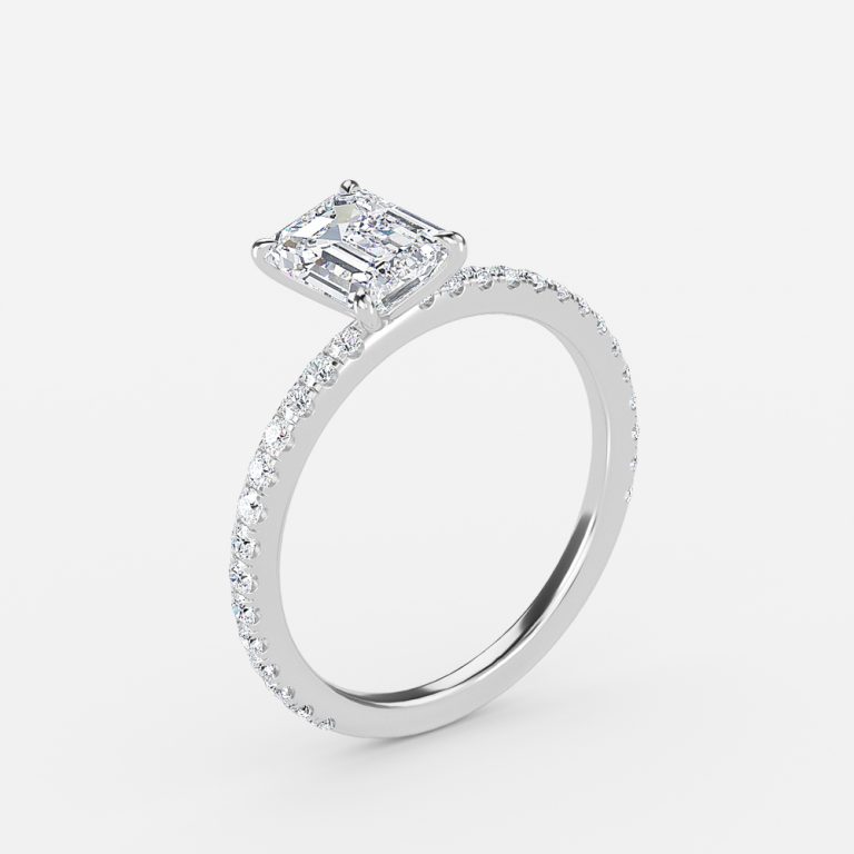Emerald Dainty Engagement Ring